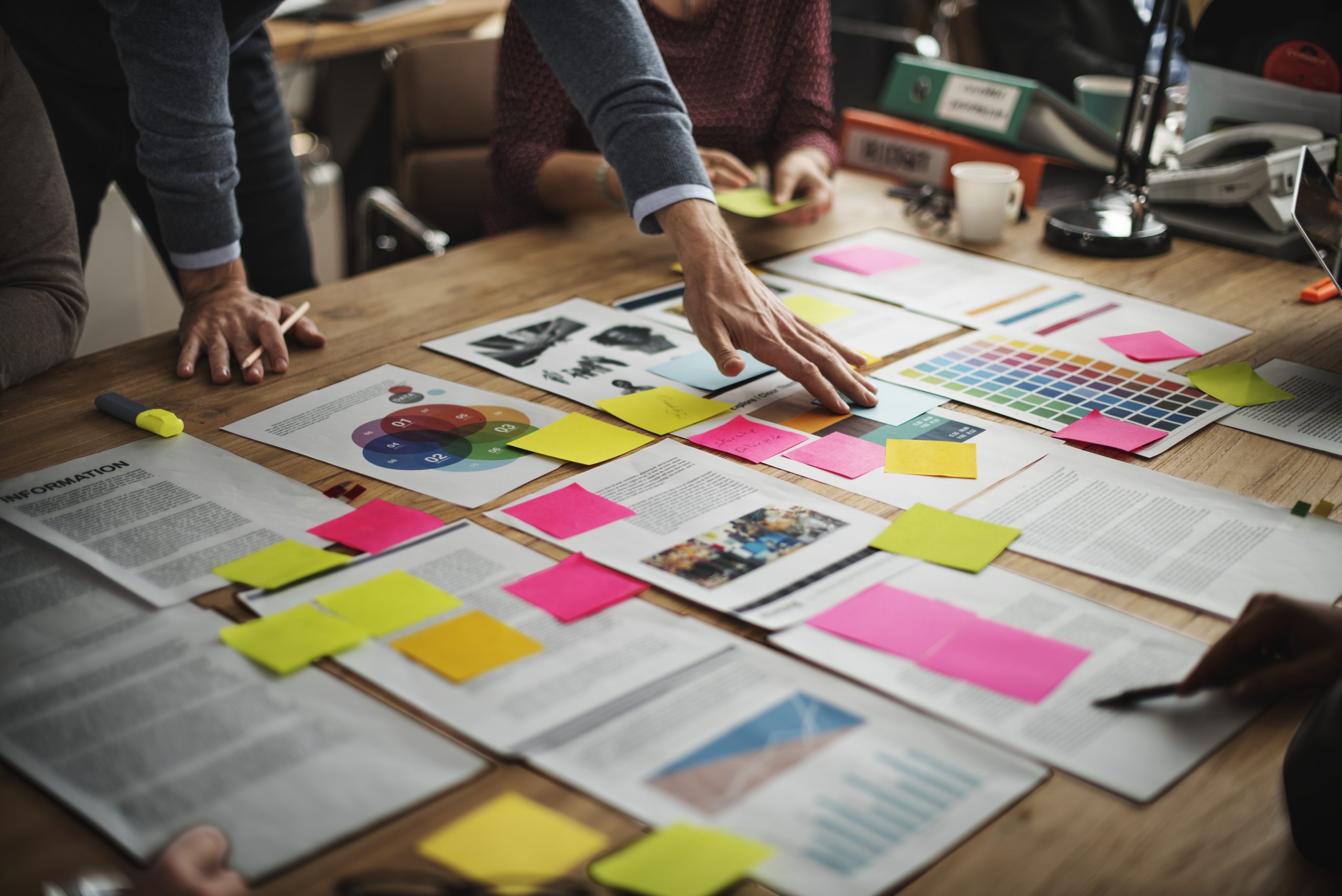 business people are brainstorming scaled