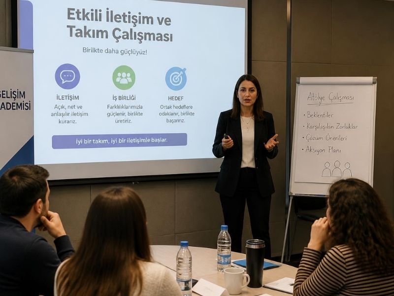 Kurumsal İletişim ve Temsil Programı 2 Kurumsal iletişim eğitiminde aktif dinleme ve empati uygulaması yapan çalışanlar