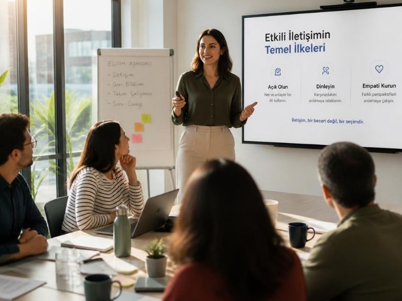 Yetişkin öğrenme ilkeleri üzerine grup çalışması yapan kurum içi eğitmen adayları