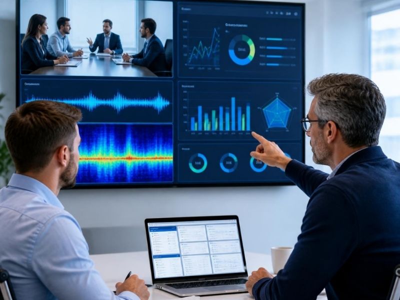 Satış Performans Koçluğu ve Mentörlük Programı 1 Mentorun, satış uzmanıyla birebir görüşmede satış performans raporlarını değerlendirdiği profesyonel ofis ortamı.